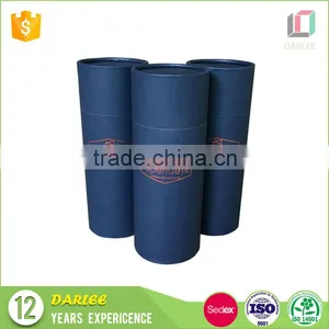 China Manufacturers High End Hot Stamping Black Round Tube Box With Lids thumbnail-3