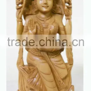 Hindu God Shiva Krishna Goddess Laxmi Sarasvati Ganesha Sandalwood Statue Murti thumbnail-6