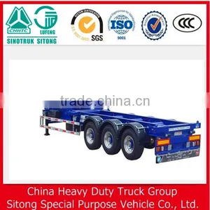 China New 3 Axle 40 ft Container Used Skeleton Semi Trailer for Sale thumbnail-1