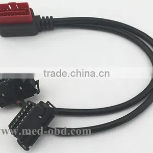 OBD2 Splitter Y Cable, Right-angle J1962M to 2 J1962F, Y Cable, 1ft thumbnail-2
