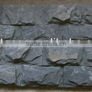 Black Slate Mushroom Stone Natural Surface Wall Cladding Floor Covering,Natural Decorative Stone Low Price thumbnail-1