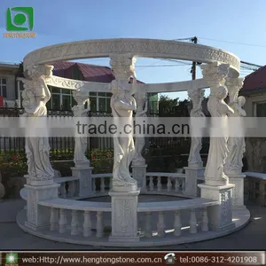 Large Outdoor White Marble Stone Statues Design Gazebo thumbnail-1
