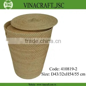 Rattan Laundry Basket With Lid With Lid Set of 2 thumbnail-1