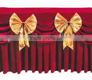 Hot Sell Ribbon Bow Ruffled Wedding Table Coth thumbnail-1