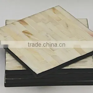 High Quality Eco Friendly Mother of Pearl Square Coaster 10 cm thumbnail-1