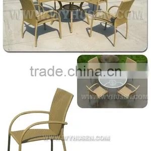Aluminum Frame Rattan Coffee Set With Round Table thumbnail-2