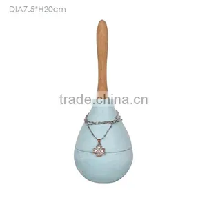 Unique Decorative Bowling Bottle Concrete Wood Jewelry Display Pendant Rack Holder thumbnail-1