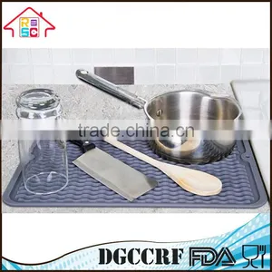 Silicone Dish Drying Mat Antibacterial Dish Washer Safe Heat Resistant Draining Mat thumbnail-1