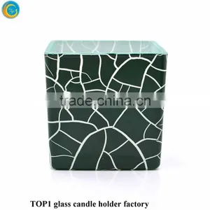 Green Mercury Glass Pillar Christmas Candle Holder thumbnail-3