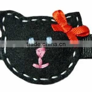 2017 Halloween Black Cat Felt Clip Pin Made in China thumbnail-1