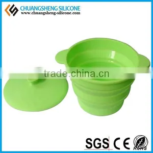 Green Silicone Foldable Pet Bowl thumbnail-3