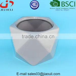 Morden Outdoor Planters Geometry Glazed Unique Ceramic Flower Pots and Planters thumbnail-3