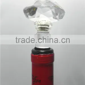 LED Plastic Clear Crystal Manufacture Diamond Wine Bottle Stopper thumbnail-3