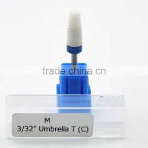Electric Drill Manicure File Nail Art Tool White Flame Bit Ceramic Nail Drill Bit thumbnail-2