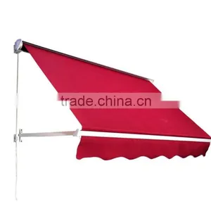 6Feet x 2Feet Patio Manual Retractable Red Sun Shade Awning thumbnail-1