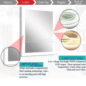 LED Light up Mirrors , Backit Mirrors With Heating Pad for Anti Fog thumbnail-3