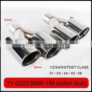 Auto Tuning Stainless Exhaust Tips Laser M Polish for Bmw thumbnail-1