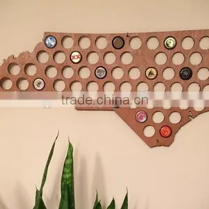 Best Selling Wood Beer Laser Craft Cap Maps for Bar Deco thumbnail-4