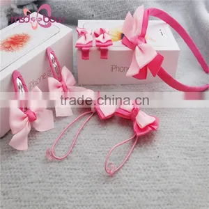 Cheap Baby Girls Headwear Set Grosgrain Ribbon Bow Hair Accessories for Kids thumbnail-5