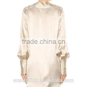 2016 Hot Sale Silk Satin Blouse Fashion Designs OEM Service thumbnail-2