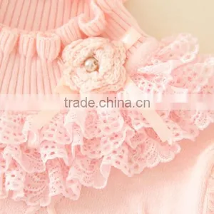 Baby Girls Sweater/kids Sweater/lace Cotton Sweater 3 Color thumbnail-2