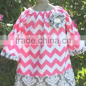 Fancy Christmas Chevron Material Baby Girls Frocks Christmas Dress For Gilrs' Dresses thumbnail-3