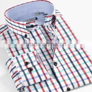 High Quality Mens Shirts Latest Cotton Plaid Shirts for Men thumbnail-1