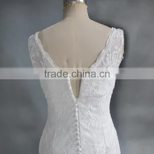 2017 China Manufacturer Customized Applique Lace Mermaid Wedding Dress thumbnail-4