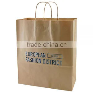 USA Made Natural Kraft Shopping Bag - Dimensions Are 13" x 6" x 15.8" and Comes With Your Logo. thumbnail-1