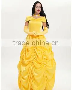 2017 Adult Belle Princess Cosplay Costume Beauty and The Beast Halloween Costume Party Dress thumbnail-1