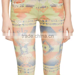 Fashionable Wholesale Women Slim Pants Casual Patterned Skinny Jeans thumbnail-3