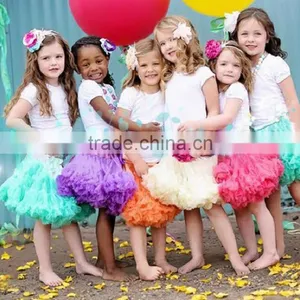 Persnickety Toddler Girls Ruffle Skirts Outfit Baby Girls Chiffon Pettiskirt With White Vest Set Tank Top Fluffy Pettiskirt thumbnail-5