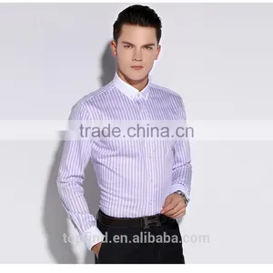 Classic Fashion 100% Cotton White Collar & Cuff Long Sleeve Shirt Dress Men thumbnail-2