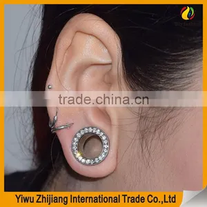Screw Fit Flesh Tunnel Rainbow And Stainless Steel Plugs Evil Eye Body Jewelry thumbnail-4
