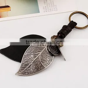 Custom Punk Leaves Leather Key Chains - Promotional Items thumbnail-4