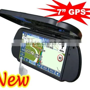 7 Inch GPS Rearview Mirror Bluetooth AV-in FM GPS Navigation thumbnail-1