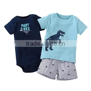 3pcs 100%cotton Unisex Baby Bodysuits Matching With Shorts and T-shirts thumbnail-5