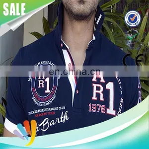 2017 Latest New Fashion Design EMB Red and Blue Polo Shirt thumbnail-2
