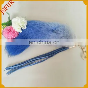 Fluffy Classic Tail Keychain With Fox Fur Custom Accessory thumbnail-2