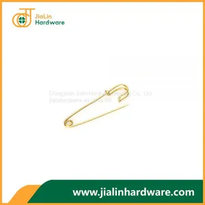 Can Pass All EU Testing Premium Quality Brooch Jewelry Gold Plated Brass Safety Pin 70mm*1.9mm Size thumbnail-3