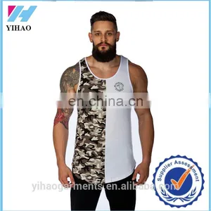 Yihao 2017 Customized Trade Pannel Vest y Back Singlets Tank Tops High Quality Gym Tops Mens Vest thumbnail-4