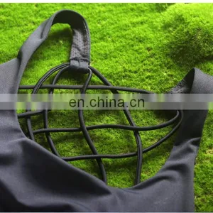 Wholesale Ladies Running Yoga Sport Bras Active Strappy Cross Back Sports Bra#S150040B thumbnail-5