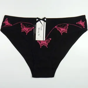Yun Meng Ni Sexy Underwear Wasit Butterfly Print Briefs Breathable Cotton Women's Panties Lingerie thumbnail-5