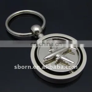 New Tourist Gifts Rotatable Airplane Shape Metal Keychain With Logo thumbnail-3