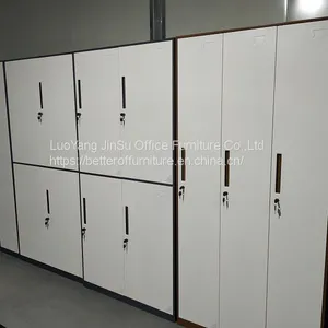 Storage File Cabinet and Steel Locker Combination Group Structure Dark Gray and White Color thumbnail-1