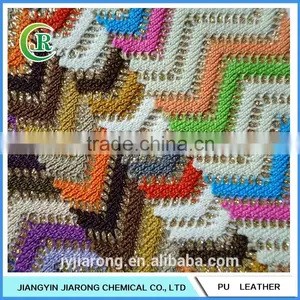 Wave Pattern Glitter PU Leather Fabric for Shoe thumbnail-2