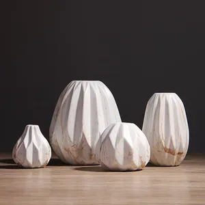 Irregular Marble Nordic Creative Large Ceramic Vase For Showroom Living Room Decoration thumbnail-1