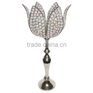 Wedding Candelabra, 9 Crystal Ball Candelabra With Hanging Crystals In Chrome Finish thumbnail-5