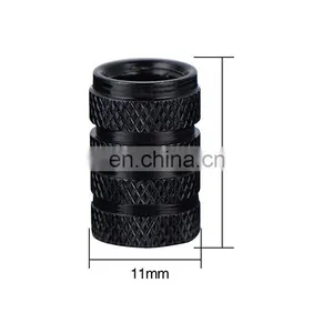 Aluminum Tire Valve Stem Caps Black Barrel Design Universal Fit Cars, Trucks, SUV, Motorcycles, Bike and Bicycle thumbnail-3