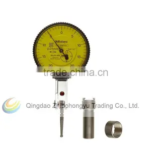Mitutoyo 513-426E Dial Test Indicator, Basic Set, Horizontal Type, 8mm Stem Dia., Yellow Dial, 0-25-0 Reading, 40mm Dial Dia. thumbnail-1